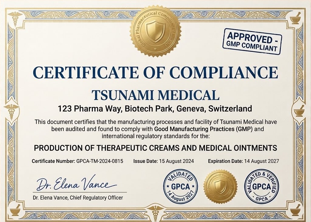 Tsunami Medical uyğunluq sertifikatı